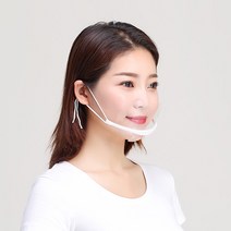 갓샵 음식점 식당 마스크 [투명 위생 조리용 주방 플라스틱 입가리개 요리마스크], 턱받이 부분 투명/화이트 중 랜덤발송, 턱받이 부분 투명화이트 중 랜덤발송