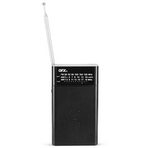 QFX R-35 휴대용 7.6cm(3인치) AM FM SW1 밴드 라디오 5.1cm(2인치) 스피커 및 텔레스코픽 안테나 블랙, R-35 Shortwave Radio