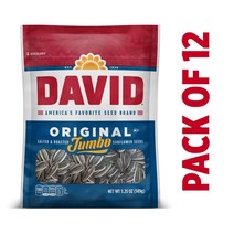 DAVID Roasted & Salted Original Jumbo Sunflower Seeds 다비드 오리지널 점보 해바라기 씨 5.25oz(149g) 12팩, 1개