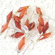 한지붕샵 비즈 비즈재료 고리달린주판알, 1팩, 고리달린주판알브라운21mm(35알)