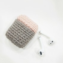 [아이엠니터 패키지] 투톤 에어팟 케이스 diy kit / 뜨개패키지 코바늘도안 에어팟워머 핸드메이드 니트, 11 멜란브라운