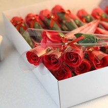 NK 비누 카네이션 장미 어버이날 성년의날 프로포즈 장미비누, 1개, 비누장미 레드