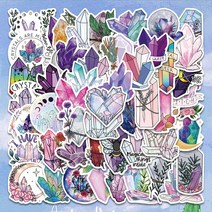 리우져블 스티커 러기지 캐리어 만화 1050PCS 다채로운 마녀 행운의 크리스탈 낙서 미적 DIY 병 노트북 스케이트 보드 자동차 오토바이 자전거 수하물, 50 PCS
