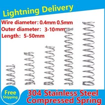 압축스프링 볼펜 용 10pcs 와이어 직경 0.4mm 소직경 스테인레스 스틸 와이어, 0.4mm_3mm, 25mm