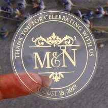 웨딩아치 하트조형물 장식 스티커 리얼 호일 샤이니 골드 맞춤형 로고 라벨 세례 베이비 샤워 성찬식, 19.15  4CMGold50