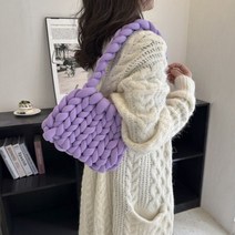 자이언트얀 슈퍼 두꺼운 아이슬란드 양모 Diy 손으로 짠 가방 자수 한국어 휴대용 소재 가, 화이트 소재 패키지