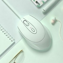 DFMEI 마우스 사무실 유선 음소거 무음 게임 단순 노트북 데스크탑 컴퓨터 범용, 올리브 그린, 공식 표준