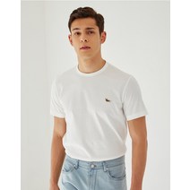 22SS [LF몰단독][Love Edition] 닥스훈트 로고 와펜 화이트 라운드 티셔츠 DMTS2B502WT
