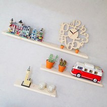 다니우드 원목 직선 DIY 40cm + 60cm + 80 cm 벽선반 세트, 1세트, 무도색