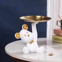 감성 인테리어 소품 곰돌이 트레이, 화이트