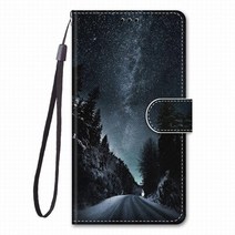 캣폴 베란다펫도어 원목캣타워 캣타워DIY 카드 포켓 키즈 가죽 케이스 삼성 호환 A01 A21 A51 A71 A70S 책 스타일 전화 가방 발자국 고양이 호랑이 늑대 소년 소녀 코, [04] For A71, [08] Mountain Starry Sky
