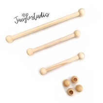 [정글스튜디오] 우드봉 목봉 15cm~70cm 나무봉 마크라메 재료 DIY 마크라메 우드, 마감캡 우드볼 (15mm용 30mm)