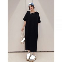 XITAO 캐주얼 o 넥 반팔 루즈핏 드레스 ZY8418 여성용 한국 2023 봄 신상품 개성 있는 패션