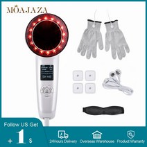 고주파마사지기 갈바닉 6in1 초음파 캐비테이션 기계 바디 슬리밍 뷰티 EMS 페이스 마사지 셀룰라이트 고주, 04 White Color US PLUG