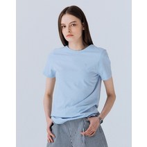 23SS [LF몰단독특가/인기베스트]블루 단색 면 반팔티셔츠 HSTS3BC39B1