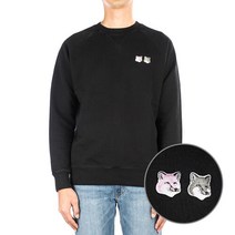 [메종키츠네] (JM00330KM0001 BLACK) 남성 더블 폭스 맨투맨 22FW