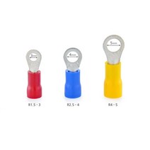 0단자 링단자 0형 터미널 PG 절연 압착단자 Insulated Ring Terminal, R4-5, 100개