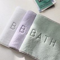 소프트 BATH 자수 발매트 3color, 01.화이트