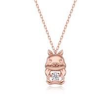 복을 가져다주는 돼지 스윙 목걸이 -SV925 (실버)-