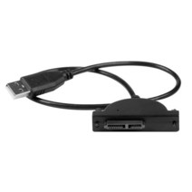 외장cd롬 디비디플레이어 리더기 USB 20 ~ 7 6 핀 슬림 라인 SATA 어댑터 케이블 노트북 용 외부 전원 미니, 01 Black