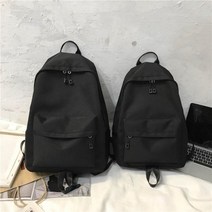 레저 배낭 학생 책가방 솔리드 옥스포드 방수 백팩 남성 및 여성 블랙