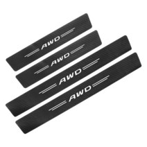 스커프 도어 차량문 플레이트 악세사리 4Pcs 자동차 도어 씰 프로텍터 임계 스티커 볼보 AWD XC90 C30 V40, 01 For AWD_01 Black White