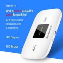 무선 휴대용 핫스팟 모뎀 벤톤 4G 야외 와이파이 잠금 미니 라우터 해제 Lte, CHINA, 3000mAh, WHITE