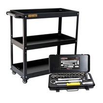 리벤토 3단 이동식 공구함+세신 소켓렌치세트 33PCS 복스알 라쳇 MTB-720S 이동식공구대