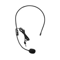 무선마이크 휴대용 헤드 장착 헤드셋 마이크 유선 3.5mm 플매트 카펫 러그 쇼핑몰 교사 투어 가이드 앰프 전화 밀 벌 귀, 검은색