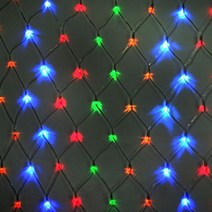 LED 200구 그물 네트 라이트 1.5m*1.5m 크리스마스 파티 트리 나무 장식 커튼 전구, 200구 연결그물_투명선/4색칼라(+무점멸)