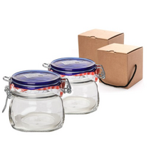 보르미올리 피도 블루탑 유리용기 + 기프트박스 세트, 500ml, 2개입