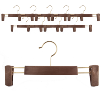 고급 플라스틱 논슬립 바지 걸이, 브라운, 10개