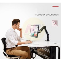 모니터 듀얼 암 받침대 초강력 높이조절 2단 NB F100A 가스 스프링 암 22-35 인치 스크린 모니터 홀더 360, 02 Black