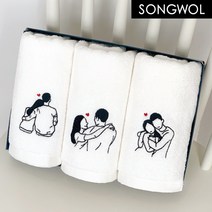 송월타올 커플 자수 수건, 10장, 골고루(랜덤)