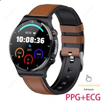 무통 무채혈 당요 혈당 혈압 측정 워치 밴드 시계 학생 2020 ECG PPG 스162, Brown leather