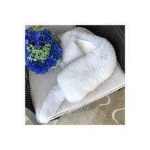 쁘띠 토끼 털 밍크 목도리 럭셔리 100% 진짜 천연 여우털 스카프 꼬리 모피 칼라 여성 두꺼운 따뜻한 여우 긴