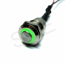 LANBOO 12파이 락 푸쉬락 3색 LED스위치 돌출형노브 방수 메탈스위치 IP65 LED 5~24V 배선포함X, 2색