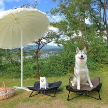 센트팜 강아지해먹 침대 의자 쇼파 대형견 애견 캠핑, L, 블랙