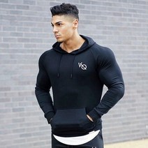 VQ 후드짐웨어 머슬핏 가슴로고 후드티