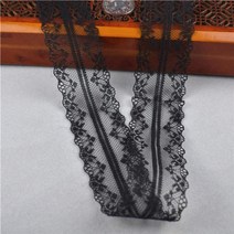 바느질 트림을위한 10 야드몫 흰색 레이스 패브릭 리본 3.8 cm 너비 diy 바느질, 검은색