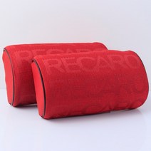차량 목쿠션 x2 jdm style 신부 recaro 패브릭 베개 시트 지원 장식 머리 받침 등받이 쿠션 hellaflush neck rest, 레카로 레드