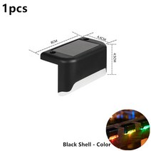 스마트 태양 갑판 조명 야외 단계 방수 난간 계단 울타리 정원 오 통로, 05 color-black shell_02 4pcs