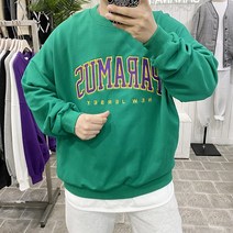 바나나마켓 남자 무스자수 컬러 오버핏맨투맨 맨투맨