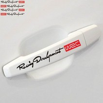 레이싱휠 레이싱게임 자동차 스타일링 패션 WRC 월드 레이싱 개발 크리에이티브 차량 문 손잡이 데칼 듀얼, 한개옵션1, 01 Black