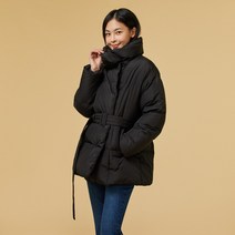 [JAJU/자주] 여 프렌치 다운 벨티드 하프 점퍼