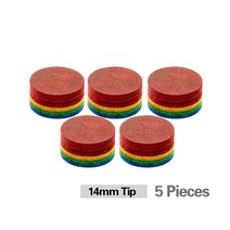 당구초크 초크케이스 당구장갑레인보우 팁 당구 풀 큐 11/12/14mm 6 멀티 레이어 스틱 전문 내구성 액세서, 03 5 pcs 14mm