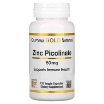 1+1 CGN 캘리포니아 골드 뉴트리션 아연 징크 피콜리네이트 Zinc Picolinate 50mg 120 베지캡슐 채식주의자 베지테리언 비건 Non GMO