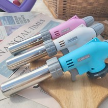 리브포어스 자동점화 토치 캠핑용 요리용 조리용 화구용 오토건 가스 자동토치 부탄가스 사은품 은박담요 증정, 파스텔블루