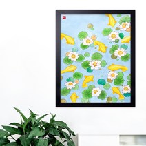 나봄갤러리 연꽃 구어도 4 잉어그림 구여도 액자, 1.심플 블랙 액자