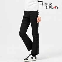 홀릭앤플레이 여성 퀄팅 부츠컷 패딩바지 HB4WPT004BK